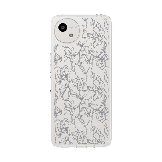 スリムプロテクションケース［ LAGUNAMOON - フワラーパターン - Clear×Grey ］