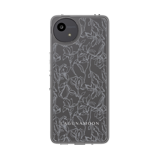 スリムプロテクションケース［ LAGUNAMOON - フワラーパターン - Clear×Grey ］
