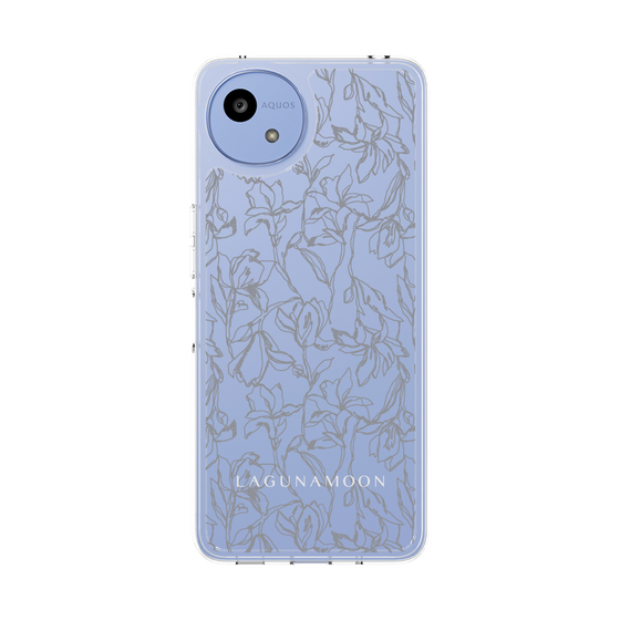 スリムプロテクションケース［ LAGUNAMOON - フワラーパターン - Clear×Grey ］