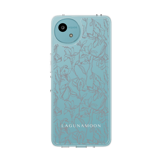 スリムプロテクションケース［ LAGUNAMOON - フワラーパターン - Clear×Grey ］