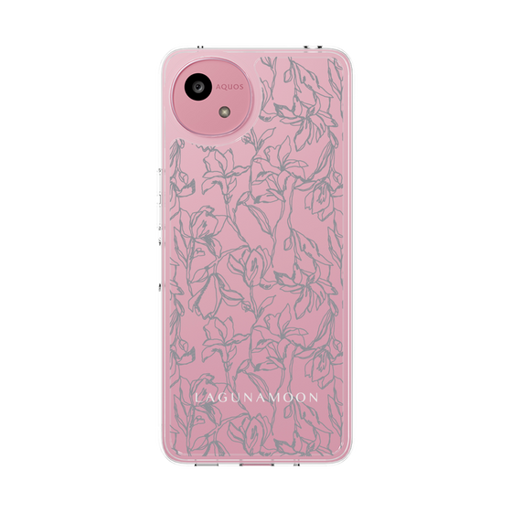スリムプロテクションケース［ LAGUNAMOON - フワラーパターン - Clear×Grey ］