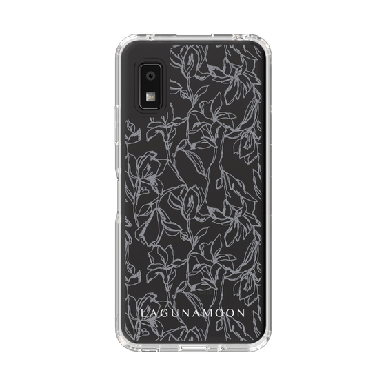 スリムプロテクションケース［ LAGUNAMOON - フラワーパターン - Clear×Grey ］