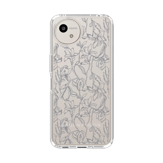 スリムプロテクションケース［ LAGUNAMOON - フラワーパターン - Clear×Grey ］