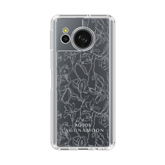 スリムプロテクションケース［ LAGUNAMOON - フラワーパターン - Clear×Grey ］