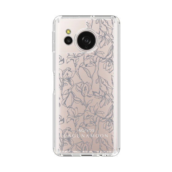 スリムプロテクションケース［ LAGUNAMOON - フラワーパターン - Clear×Grey ］
