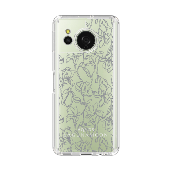 スリムプロテクションケース［ LAGUNAMOON - フラワーパターン - Clear×Grey ］