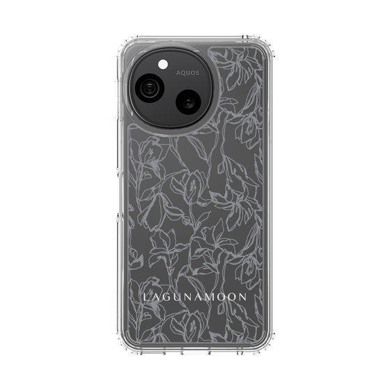 スリムプロテクションケース［ LAGUNAMOON - フラワーパターン - Clear×Grey ］