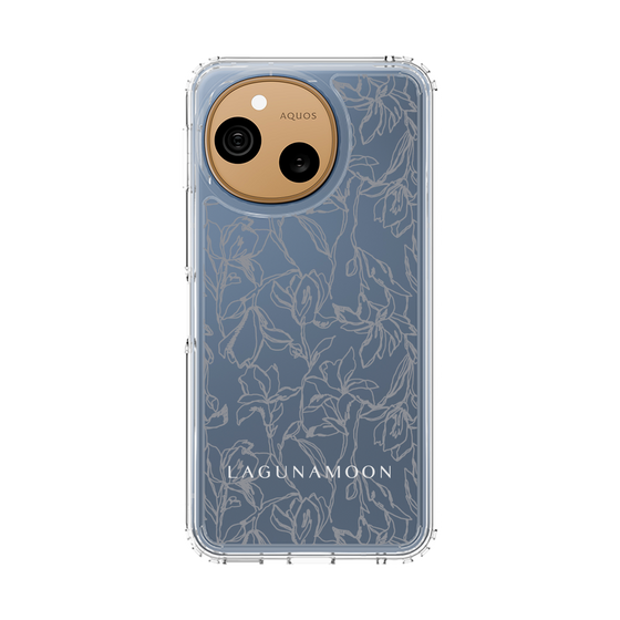 スリムプロテクションケース［ LAGUNAMOON - フラワーパターン - Clear×Grey ］