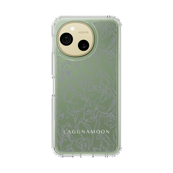 スリムプロテクションケース［ LAGUNAMOON - フラワーパターン - Clear×Grey ］