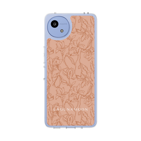 スリムプロテクションケース［ LAGUNAMOON - フワラーパターン - Orange ］