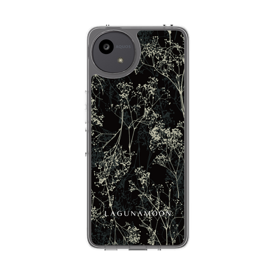 スリムプロテクションケース［ LAGUNAMOON - ボタニカル - Black ］