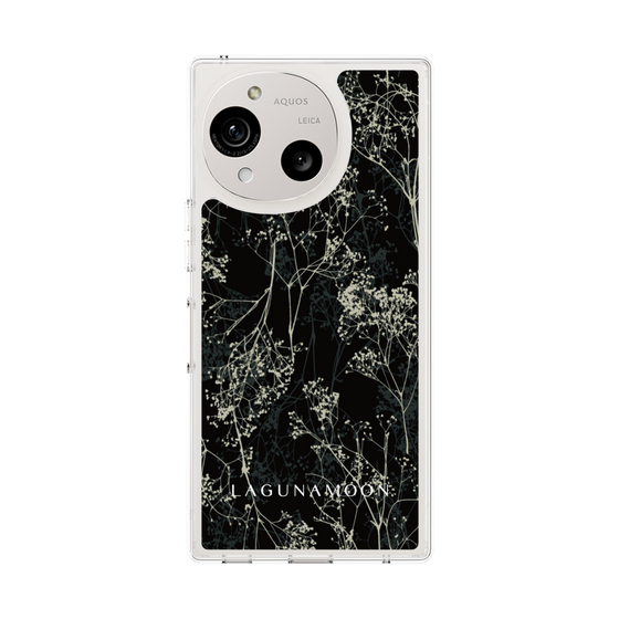 スリムプロテクションケース［ LAGUNAMOON - ボタニカル - Black ］