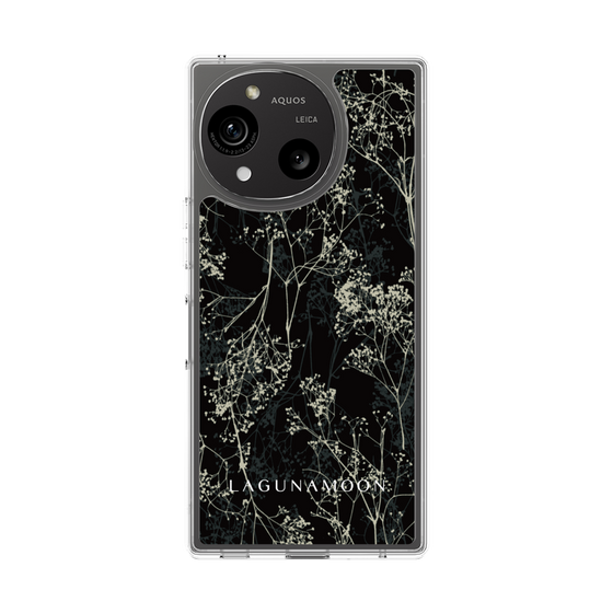 スリムプロテクションケース［ LAGUNAMOON - ボタニカル - Black ］