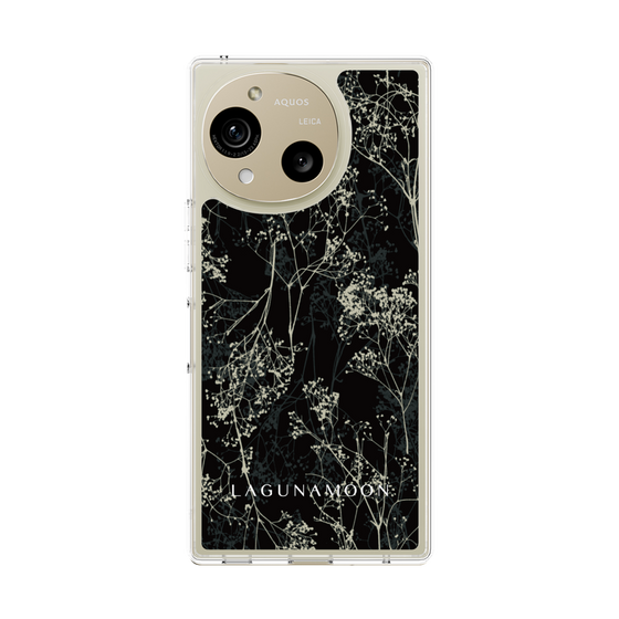 スリムプロテクションケース［ LAGUNAMOON - ボタニカル - Black ］