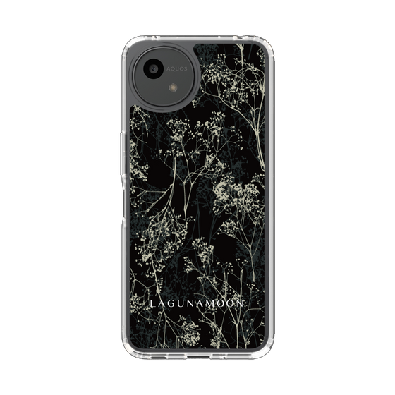 スリムプロテクションケース［ LAGUNAMOON - ボタニカル - Black ］