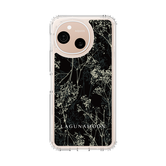 スリムプロテクションケース［ LAGUNAMOON - ボタニカル - Black ］