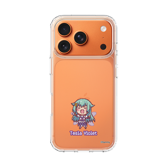 スリムプロテクションケース［ ツインエンジェル - テスラ・ヴァイオレット - ドットイラスト ］