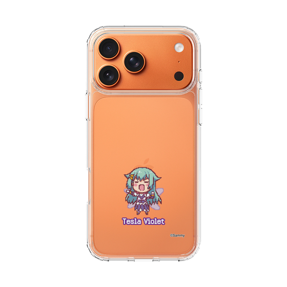 スリムプロテクションケース［ ツインエンジェル - テスラ・ヴァイオレット - ドットイラスト ］