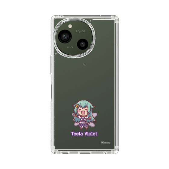 スリムプロテクションケース［ ツインエンジェル - テスラ・ヴァイオレット - ドットイラスト ］