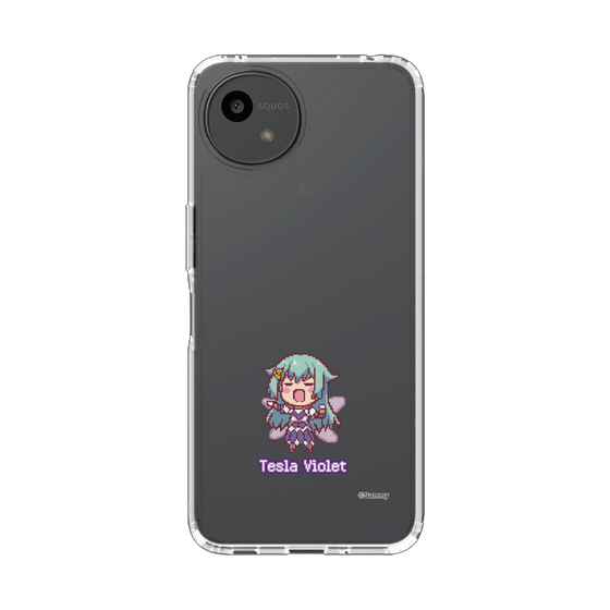 スリムプロテクションケース［ ツインエンジェル - テスラ・ヴァイオレット - ドットイラスト ］