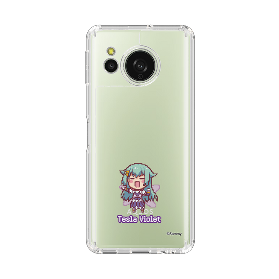 スリムプロテクションケース［ ツインエンジェル - テスラ・ヴァイオレット - ドットイラスト ］