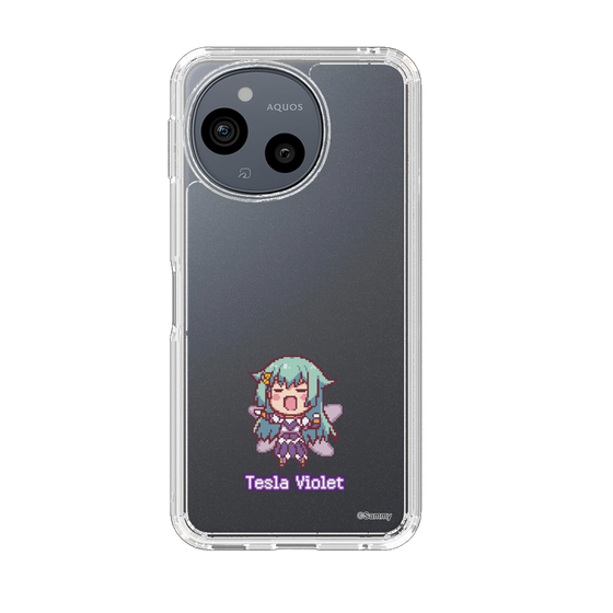 スリムプロテクションケース［ ツインエンジェル - テスラ・ヴァイオレット - ドットイラスト ］