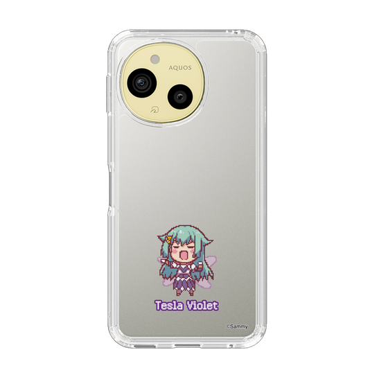 スリムプロテクションケース［ ツインエンジェル - テスラ・ヴァイオレット - ドットイラスト ］