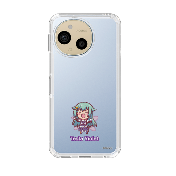 スリムプロテクションケース［ ツインエンジェル - テスラ・ヴァイオレット - ドットイラスト ］