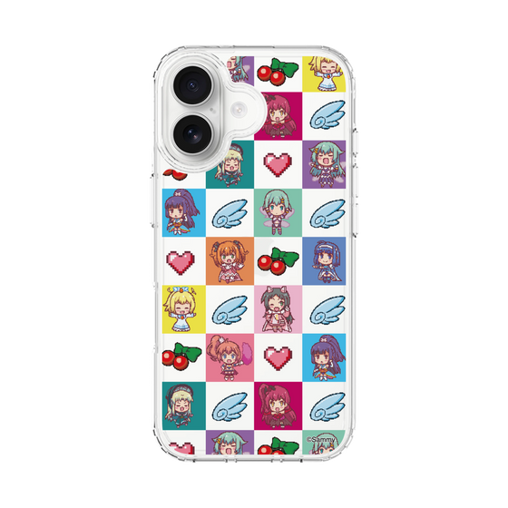 スリムプロテクションケース［ ツインエンジェル - ドットイラスト - クリア ］