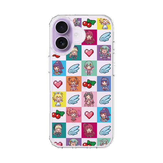 スリムプロテクションケース［ ツインエンジェル - ドットイラスト - クリア ］