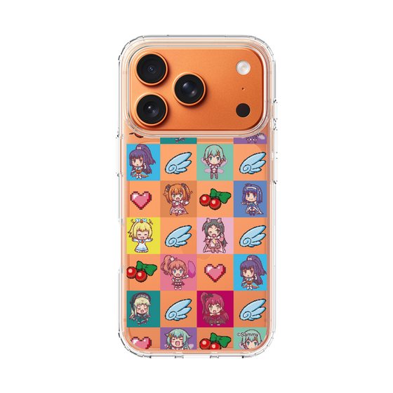 スリムプロテクションケース［ ツインエンジェル - ドットイラスト - クリア ］