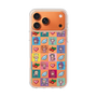 スリムプロテクションケース［ ツインエンジェル - ドットイラスト - クリア ］