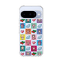 スリムプロテクションケース［ ツインエンジェル - ドットイラスト - クリア ］
