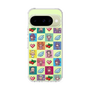スリムプロテクションケース［ ツインエンジェル - ドットイラスト - クリア ］