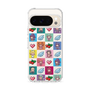 スリムプロテクションケース［ ツインエンジェル - ドットイラスト - クリア ］