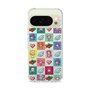 スリムプロテクションケース［ ツインエンジェル - ドットイラスト - クリア ］