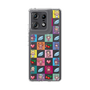 スリムプロテクションケース［ ツインエンジェル - ドットイラスト - クリア ］