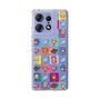 スリムプロテクションケース［ ツインエンジェル - ドットイラスト - クリア ］
