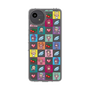 スリムプロテクションケース［ ツインエンジェル - ドットイラスト - クリア ］