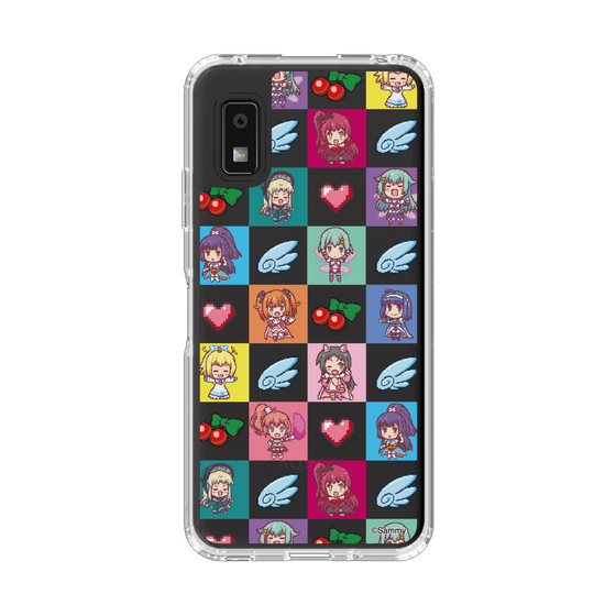 スリムプロテクションケース［ ツインエンジェル - ドットイラスト - クリア ］