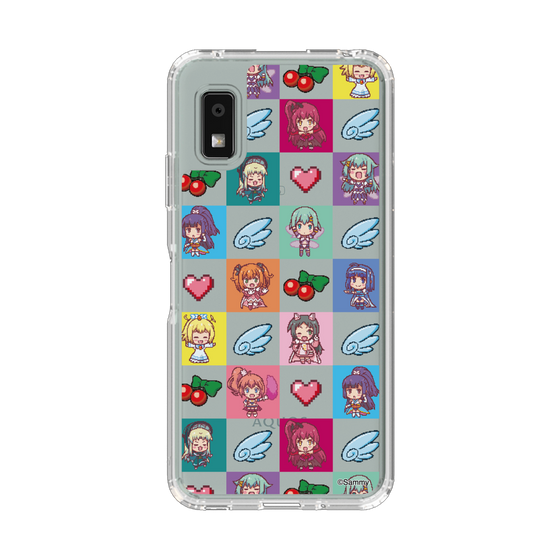 スリムプロテクションケース［ ツインエンジェル - ドットイラスト - クリア ］