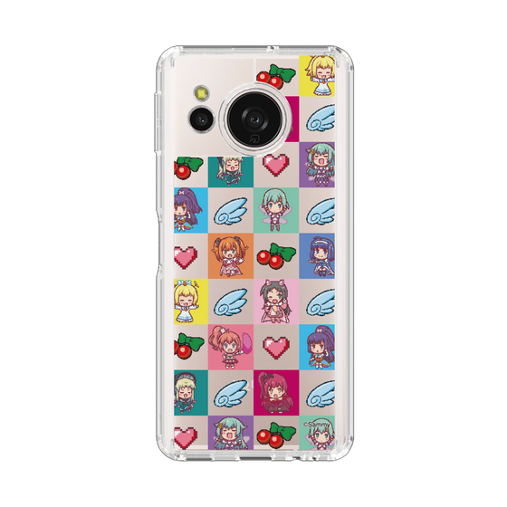 スリムプロテクションケース［ ツインエンジェル - ドットイラスト - クリア ］