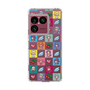 スリムプロテクションケース［ ツインエンジェル - ドットイラスト - クリア ］
