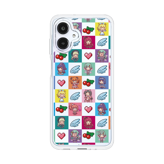 スリムプロテクションケース［ ツインエンジェル - ドットイラスト - クリア ］