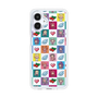 スリムプロテクションケース［ ツインエンジェル - ドットイラスト - クリア ］