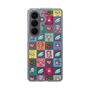 スリムプロテクションケース［ ツインエンジェル - ドットイラスト - クリア ］
