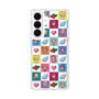 スリムプロテクションケース［ ツインエンジェル - ドットイラスト - クリア ］