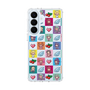 スリムプロテクションケース［ ツインエンジェル - ドットイラスト - クリア ］