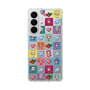 スリムプロテクションケース［ ツインエンジェル - ドットイラスト - クリア ］