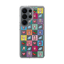 スリムプロテクションケース［ ツインエンジェル - ドットイラスト - クリア ］
